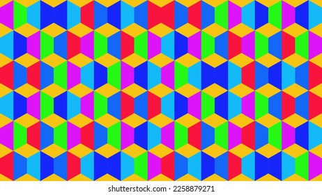Nahtloses geometrisches Muster mit bunten Hombussen. Vektorgrafik.