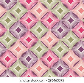 Seamless Geometric Pattern with Colorful Rhombuses. Vector Illustration.