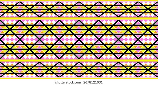 Seamless geometric pattern with colorful shapes for fabric and wallpaper design
