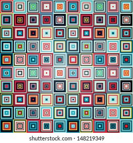 Seamless geometric pattern of colorful squares