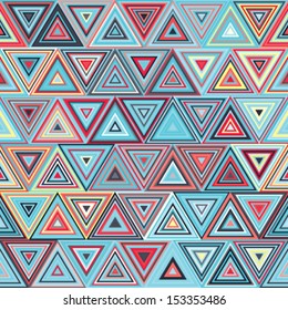 Seamless geometric pattern with colorful triangles