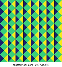 Nahtlose geometrische Muster mit bunten Dreiecken. Abstrakter geometrischer Hintergrund für Gewebe, Fliesen, Textilien, Umhüllung. Vektorfestivals.