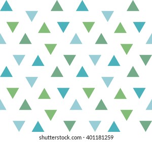 Seamless geometric pattern with colorful triangles on white background. Seamless abstract triangle geometrical background. Infinity geometric pattern. Vector illustration.