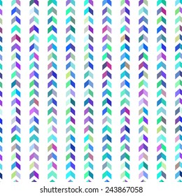 Seamless geometric pattern with colorful zigzag up stripes