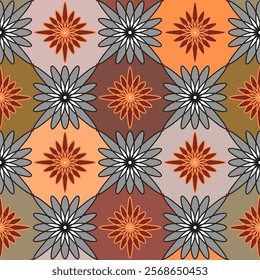 Seamless geometric pattern with colors and squares. Vector graphics.
