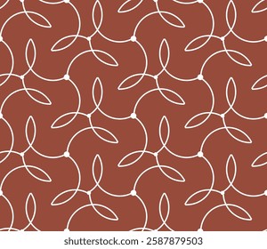 Seamless geometric pattern with colors, wavy lines and circles. Vector graphics.