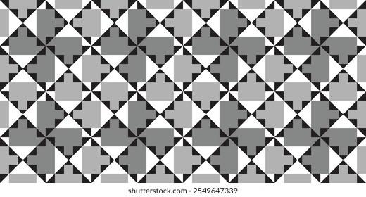 Combinação perfeita de padrões geométricos de triângulos preto e cinza. Perfeito para impressão, fundos de design, papel de parede e azulejos, embrulho para presente