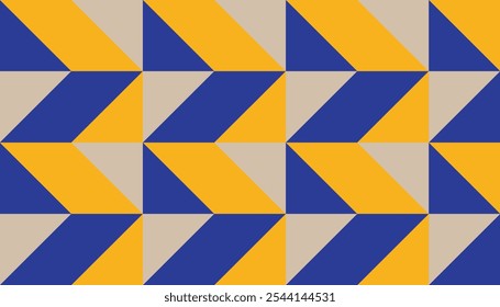 Patrón geométrico sin fisuras combinación de triángulos azules y naranjas. Perfecto para imprimir, fondos de diseño, Fondo de pantalla y azulejos, envoltura de regalos