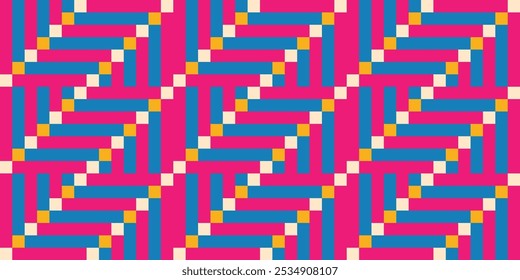 Patrón geométrico sin fisuras combinación de cuadrados coloridos y rombos. Perfecto para imprimir, fondos, diseños, Fondo de pantalla y azulejos, envoltura de regalos