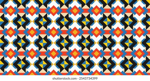 Combinación de patrones geométricos sin fisuras de rombos coloridos. Perfecto para imprimir, fondos de diseño, Fondo de pantalla y azulejos, envoltura de regalos