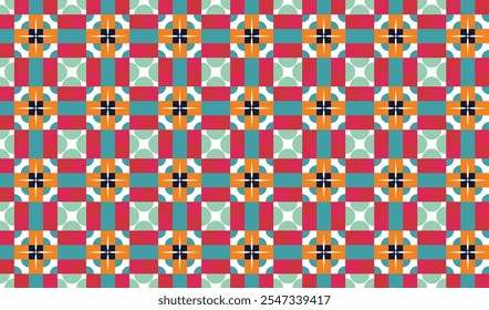 Combinación geométrica inconsútil del modelo de Formas coloridas. Perfecto para imprimir, fondos de diseño, Fondo de pantalla y azulejos, envoltura de regalos