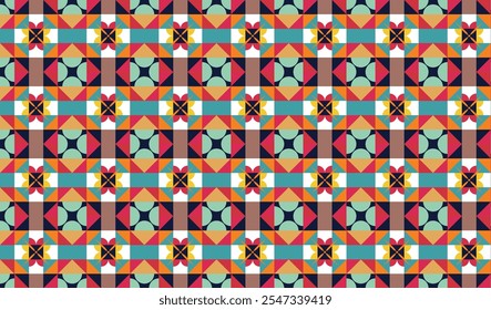 Combinación geométrica inconsútil del modelo de Formas coloridas. Perfecto para imprimir, fondos de diseño, Fondo de pantalla y azulejos, envoltura de regalos