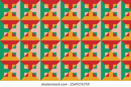 Seamless geometric pattern combination of colorful shapes. Perfect for printing, design backgrounds, wallpaper and tiles, gift wrapping