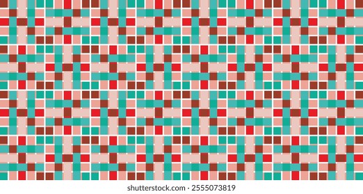 Seamless geometric pattern combination of colorful squares. Perfect for printing, design, wallpaper and gift wrapping