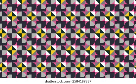 Seamless geometric pattern combination of colorful shapes. Perfect for printing, design backgrounds, wallpaper and tiles.
