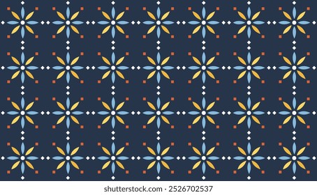 Combinación de patrón geométrico sin fisuras de Formas florales sobre un fondo de varios colores oscuros. Perfecto para imprimir, fondos de diseño, Fondo de pantalla y azulejos, envoltura de regalos