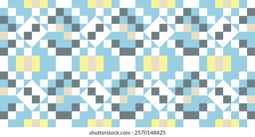 Seamless geometric pattern combination of rhombuses and squares with soft colors. Perfect for printing, design and textiles