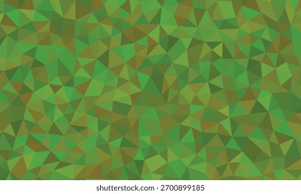 A seamless geometric pattern composed of irregular green and brown triangles forming a textured background.