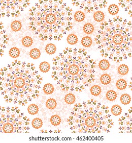 Seamless geometric pattern of the composite pattern with traditional elements of the Chuvash culture on a white background. Vector illustration