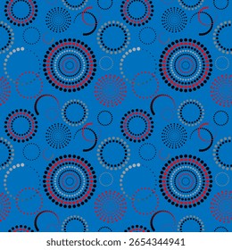 seamless geometric pattern of concentric circles, vector