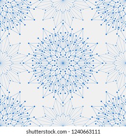 Seamless geometric pattern with connected lines and dots. Vector illustration.