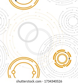 Seamless geometric pattern with connected lines and dots. Vector illustration on white background