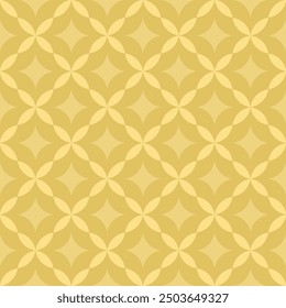 Seamless geometric pattern, consisting of four-petal flower shapes in light brown shades. Suitable for digital graphics, interior design, textiles, fabrics, prints, etc.