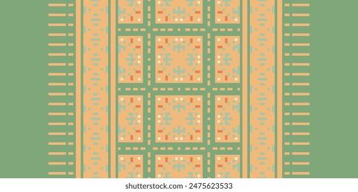 Patrón geométrico sin fisuras. Fondo De Patrón De Punto De Cruz. Diseño para punto de cruz, étnico, tela, patrón, bordado, motivo, cruz, punto, folk, retro, pixel, artesanía, abstracto, batik, zigzag