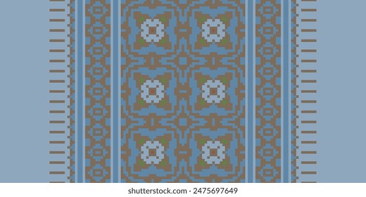 Seamless Geometric Pattern. Cross Stitch Pattern Background. Design for Cross Stitch,ethnic,fabric,pattern,embroidery,motif, Cross,stitch,folk,retro,pixel,handcraft,abstract,batik,zigzag
