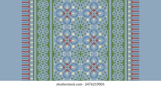 Seamless Geometric Pattern. Cross Stitch Pattern Background. Design for Cross Stitch,ethnic,fabric,pattern,embroidery,motif, Cross,stitch,folk,retro,pixel,handcraft,abstract,batik,zigzag
