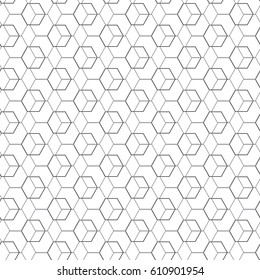 Seamless geometric pattern. Crossed hexagons on a white background. Vector illustration.