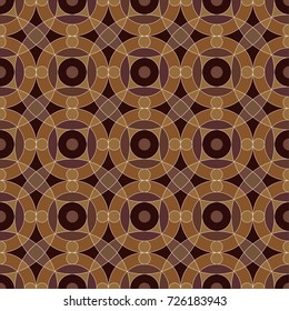 Seamless geometric pattern with crossed rounds. Decorative texture for textile, cards, package. Vintage ornament.