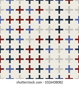 Seamless geometric pattern with crosses, abstract background