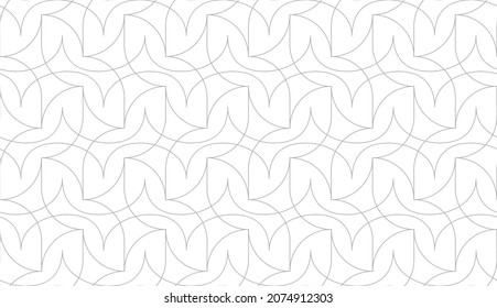 Nahtloses geometrisches Muster mit kreisförmigen Linien. Abstraktes lineares Design für Textilien, Gewebe und Tapeten. Vektormonochrome Textur. Einfach linearer heller Hintergrund.