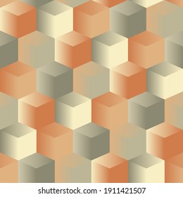 Seamless geometric pattern. Cubes. Color print.