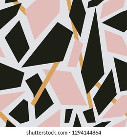 Seamless geometric pattern in cubizm style. Vector illustration.