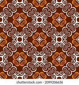 Seamless geometric pattern with curls. Vector art.