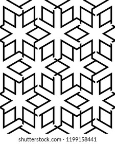 Seamless geometric pattern with curved lines. Vector art.