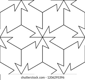 Seamless geometric pattern with curved lines. Vector art.