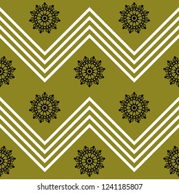 Seamless geometric pattern with curved lines. Vector art.