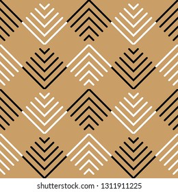 Seamless geometric pattern with curved lines. Vector art.