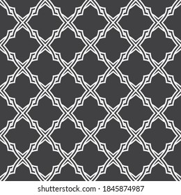 Seamless geometric pattern with curved lines. Wavy modern fashion background with diamond for design postcard, poster, flyer, cover. Simple lattice graphic design vector.