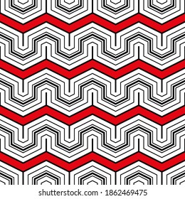 Seamless geometric pattern with curved lines. Vector art.