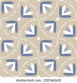 Seamless geometric pattern with curved lines. Vector art.
