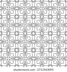 Nahtloses geometrisches Muster mit gekrümmten Linien und Diamanten. Vektorgrafiken.