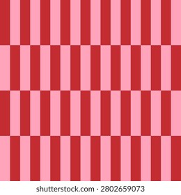 Seamless geometric pattern with dark red and light pink vertical stripes. Alternating rectangular blocks create an offset checkerboard grid across the full pink background. The repeated columns align