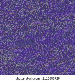 Seamless geometric pattern with dashed textured surface print. Minimal abstract wavy lines background. Simple doodle with swirly lines. Dotted lines texture.