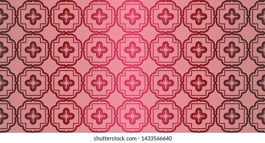 Seamless geometric pattern with decorative art-deco modern ornamnet. Vector illustration.
