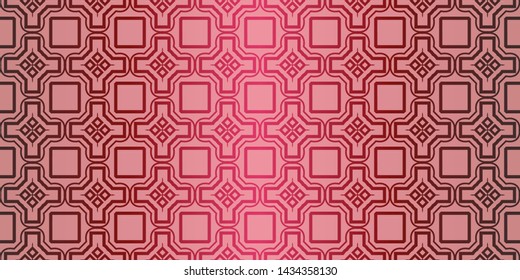 Seamless geometric pattern with decorative art-deco modern ornamnet. Vector illustration.