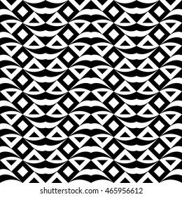  Seamless geometric pattern. Decorative black and white pattern
